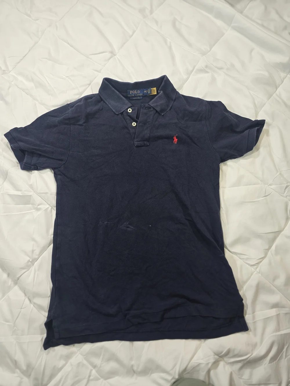 Polo by Ralph Lauren Men's Classic Navy Polo Shirt with Red Pony Size Large